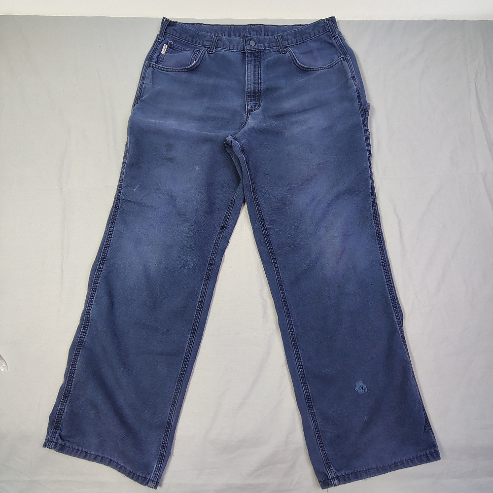 Carhartt FR Pants Mens Size 36x31 Blue Loose Straight‎